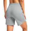 imageG Gradual Womens Athletic Shorts 6 High Waisted Stretchy Bermuda Shorts for Women Quick Dry Summer Casual ShortsBright Grey