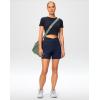 imageG Gradual Womens Athletic Shorts 6 High Waisted Stretchy Bermuda Shorts for Women Quick Dry Summer Casual ShortsDeep Navy Blue