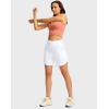imageG Gradual Womens Athletic Shorts 6 High Waisted Stretchy Bermuda Shorts for Women Quick Dry Summer Casual ShortsWhite