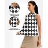 imageG Gradual Womens Golf Shirt Racerback Tank Zip Up Athletic Sleeveless Top Tennis Pickleball Cooling Polo Shirts Lightweight Grey Argyle XXLarge
