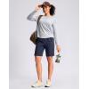 imageG Gradual Womens Hiking Shorts 2 Zipper Pockets Quick Dry Lightweight 9 Bermuda Cargo Shorts Water Resistant Athletic WalkDark Navy