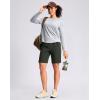 imageG Gradual Womens Hiking Shorts 2 Zipper Pockets Quick Dry Lightweight 9 Bermuda Cargo Shorts Water Resistant Athletic WalkDark Olive