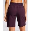 imageG Gradual Womens Hiking Shorts 2 Zipper Pockets Quick Dry Lightweight 9 Bermuda Cargo Shorts Water Resistant Athletic WalkDark Wine