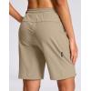 imageG Gradual Womens Hiking Shorts 2 Zipper Pockets Quick Dry Lightweight 9 Bermuda Cargo Shorts Water Resistant Athletic WalkLight Khaki Green