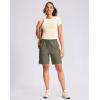 imageG Gradual Womens Hiking Shorts 2 Zipper Pockets Quick Dry Lightweight 9 Bermuda Cargo Shorts Water Resistant Athletic WalkSage Grey Green