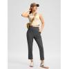 imageG Gradual Womens Petite Pants Ankle 78 Golf Pants 3 Pockets Stretchy Travel Pants Inner Drawstring for Work Business CasualDark Grey