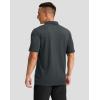 imageMens Golf Shirts Dry Fit Moisture Wicking Performance Short Sleeve Collared Polo Shirts for Casual Athletic BusinessDeep Grey Stripes