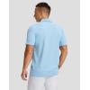 imageMens Golf Shirts Dry Fit Moisture Wicking Performance Short Sleeve Collared Polo Shirts for Casual Athletic BusinessLight Blue Stripes