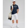 imageMens Golf Shirts Dry Fit Moisture Wicking Performance Short Sleeve Collared Polo Shirts for Casual Athletic BusinessNavy Flower