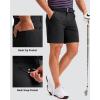 imageMens Golf Shorts 7 9 11 Inseam with 5 Pockets Lightweight Stretch Quick Dry Casual Dress Hybrid Short for MenBlack