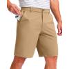 imageMens Golf Shorts 7 9 11 Inseam with 5 Pockets Lightweight Stretch Quick Dry Casual Dress Hybrid Short for MenDark Khaki