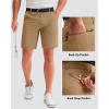 imageMens Golf Shorts 7 9 11 Inseam with 5 Pockets Lightweight Stretch Quick Dry Casual Dress Hybrid Short for MenDark Khaki