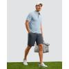 imageMens Golf Shorts 7 9 11 Inseam with 5 Pockets Lightweight Stretch Quick Dry Casual Dress Hybrid Short for MenIron Grey