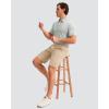 imageMens Golf Shorts 7 9 11 Inseam with 5 Pockets Lightweight Stretch Quick Dry Casual Dress Hybrid Short for MenKhaki