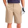 imageMens Golf Shorts 7 9 11 Inseam with 5 Pockets Lightweight Stretch Quick Dry Casual Dress Hybrid Short for MenKhaki