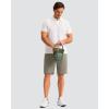 imageMens Golf Shorts 7 9 11 Inseam with 5 Pockets Lightweight Stretch Quick Dry Casual Dress Hybrid Short for MenStone Grey