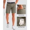 imageMens Golf Shorts 7 9 11 Inseam with 5 Pockets Lightweight Stretch Quick Dry Casual Dress Hybrid Short for MenStone Grey