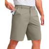 imageMens Golf Shorts 7 9 11 Inseam with 5 Pockets Lightweight Stretch Quick Dry Casual Dress Hybrid Short for MenStone Grey