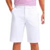 imageMens Golf Shorts 7 9 11 Inseam with 5 Pockets Lightweight Stretch Quick Dry Casual Dress Hybrid Short for MenWhite