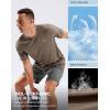 imageMens Workout Breathable Grid TShirts Dry Fit UPF 50 Sun Shirts Lightweight Cooling Tee for Athletic Running HikingBrown
