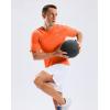 imageMens Workout Breathable Grid TShirts Dry Fit UPF 50 Sun Shirts Lightweight Cooling Tee for Athletic Running HikingFluorescent Orange