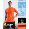 imageMens Workout Breathable Grid TShirts Dry Fit UPF 50 Sun Shirts Lightweight Cooling Tee for Athletic Running HikingFluorescent Orange