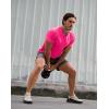 imageMens Workout Breathable Grid TShirts Dry Fit UPF 50 Sun Shirts Lightweight Cooling Tee for Athletic Running HikingFluorescent Rosy