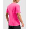imageMens Workout Breathable Grid TShirts Dry Fit UPF 50 Sun Shirts Lightweight Cooling Tee for Athletic Running HikingFluorescent Rosy