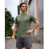 imageMens Workout Breathable Grid TShirts Dry Fit UPF 50 Sun Shirts Lightweight Cooling Tee for Athletic Running HikingGrey Green
