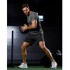 imageMens Workout Breathable Grid TShirts Dry Fit UPF 50 Sun Shirts Lightweight Cooling Tee for Athletic Running HikingIron Grey