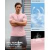 imageMens Workout Breathable Grid TShirts Dry Fit UPF 50 Sun Shirts Lightweight Cooling Tee for Athletic Running HikingLight Pink
