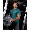imageMens Workout Breathable Grid TShirts Dry Fit UPF 50 Sun Shirts Lightweight Cooling Tee for Athletic Running HikingPeacock Green