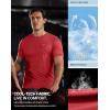imageMens Workout Breathable Grid TShirts Dry Fit UPF 50 Sun Shirts Lightweight Cooling Tee for Athletic Running HikingRed