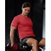 imageMens Workout Breathable Grid TShirts Dry Fit UPF 50 Sun Shirts Lightweight Cooling Tee for Athletic Running HikingRed