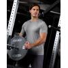 imageMens Workout Breathable Grid TShirts Dry Fit UPF 50 Sun Shirts Lightweight Cooling Tee for Athletic Running HikingSilver Grey