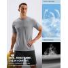imageMens Workout Breathable Grid TShirts Dry Fit UPF 50 Sun Shirts Lightweight Cooling Tee for Athletic Running HikingSilver Grey