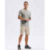 imageMens Workout Breathable Grid TShirts Dry Fit UPF 50 Sun Shirts Lightweight Cooling Tee for Athletic Running HikingWarm Grey