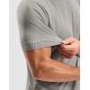 imageMens Workout Breathable Grid TShirts Dry Fit UPF 50 Sun Shirts Lightweight Cooling Tee for Athletic Running HikingWarm Grey