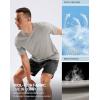 imageMens Workout Breathable Grid TShirts Dry Fit UPF 50 Sun Shirts Lightweight Cooling Tee for Athletic Running HikingWarm Grey