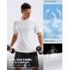 imageMens Workout Breathable Grid TShirts Dry Fit UPF 50 Sun Shirts Lightweight Cooling Tee for Athletic Running HikingWhite