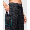 imageWomens 7 Athletic Hiking Long Shorts with Side Pockets High Waisted Stretchy Bermuda Shorts for Women Workout CasualBlack Camo