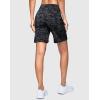 imageWomens 7 Athletic Hiking Long Shorts with Side Pockets High Waisted Stretchy Bermuda Shorts for Women Workout CasualBlack Camo