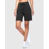 imageWomens 7 Athletic Hiking Long Shorts with Side Pockets High Waisted Stretchy Bermuda Shorts for Women Workout CasualDark Grey