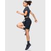 imageWomens 7 Athletic Hiking Long Shorts with Side Pockets High Waisted Stretchy Bermuda Shorts for Women Workout CasualNavy