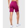 imageWomens 7 Athletic Hiking Long Shorts with Side Pockets High Waisted Stretchy Bermuda Shorts for Women Workout CasualRose