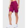 imageWomens 7 Athletic Hiking Long Shorts with Side Pockets High Waisted Stretchy Bermuda Shorts for Women Workout CasualRose