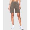imageWomens 7 Athletic Hiking Long Shorts with Side Pockets High Waisted Stretchy Bermuda Shorts for Women Workout CasualStone Grey