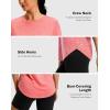 imageWomens Workout Shirts BumCovering Length Lightweight Short Sleeve Dry Fit Athletic Hiking Running Summer Tops for WomenBrick Red