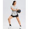 imageWomens Workout Shirts BumCovering Length Lightweight Short Sleeve Dry Fit Athletic Hiking Running Summer Tops for WomenBright Grey