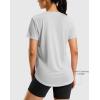 imageWomens Workout Shirts BumCovering Length Lightweight Short Sleeve Dry Fit Athletic Hiking Running Summer Tops for WomenBright Grey